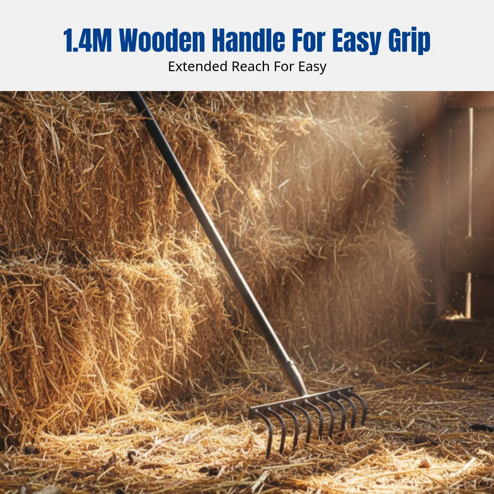 

Steel Tine Rake, Garden Tool, Multi-Tooth, Foliage, Loosens Soil, Removes Grass and Debris, Ergonomic Design