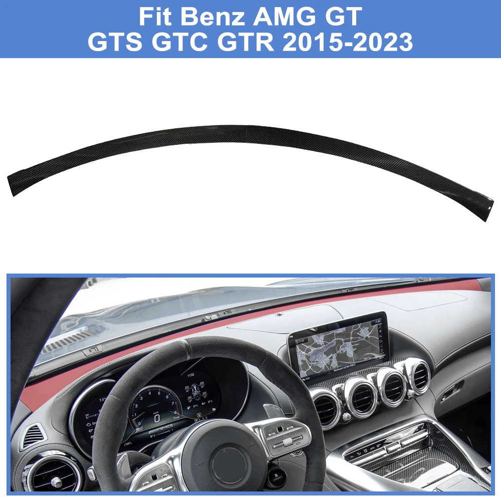 Fit Benz AMG GT GTS GTC GTR 2015-2023 Carbon Fiber Moon Bend Dashboard Trim Windshield Dash Panel Sport Interior Decor Sticker