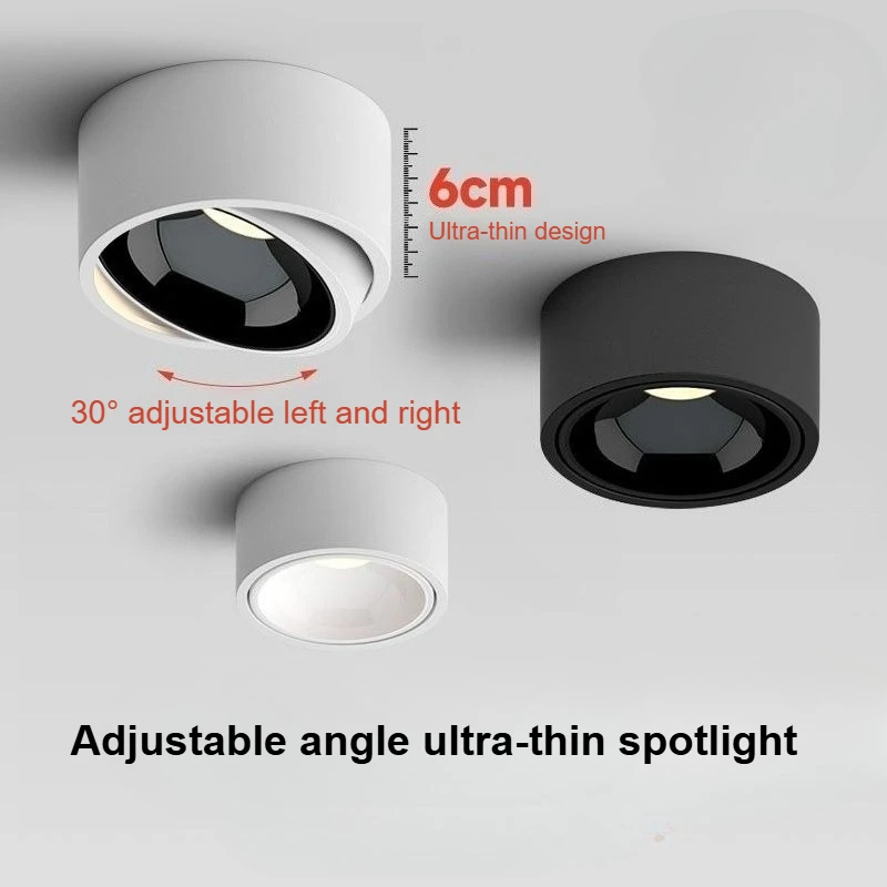 LED Spotlight Adjustable Angle COB Super Bright Spot Light  5W 7W 9W 12W 15W Surface Mounted Small Ceiling Light Indoor Lighting