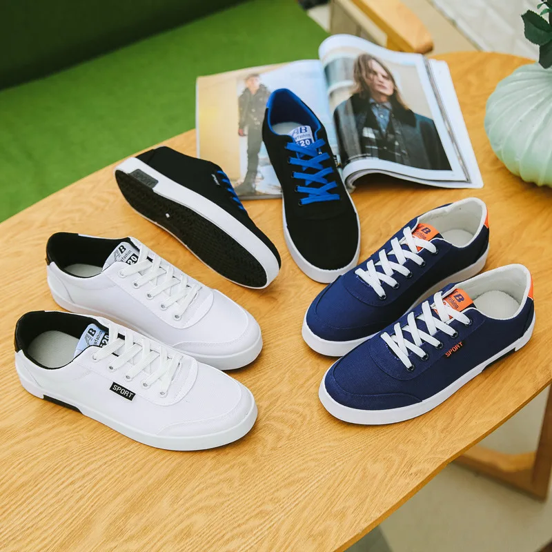 

Autumn and Winter Men's Casual Shoes Canvas Popular Flat Shoes Sports Versatile Small White Shoes Slate Shoes Vulcanized Shoes