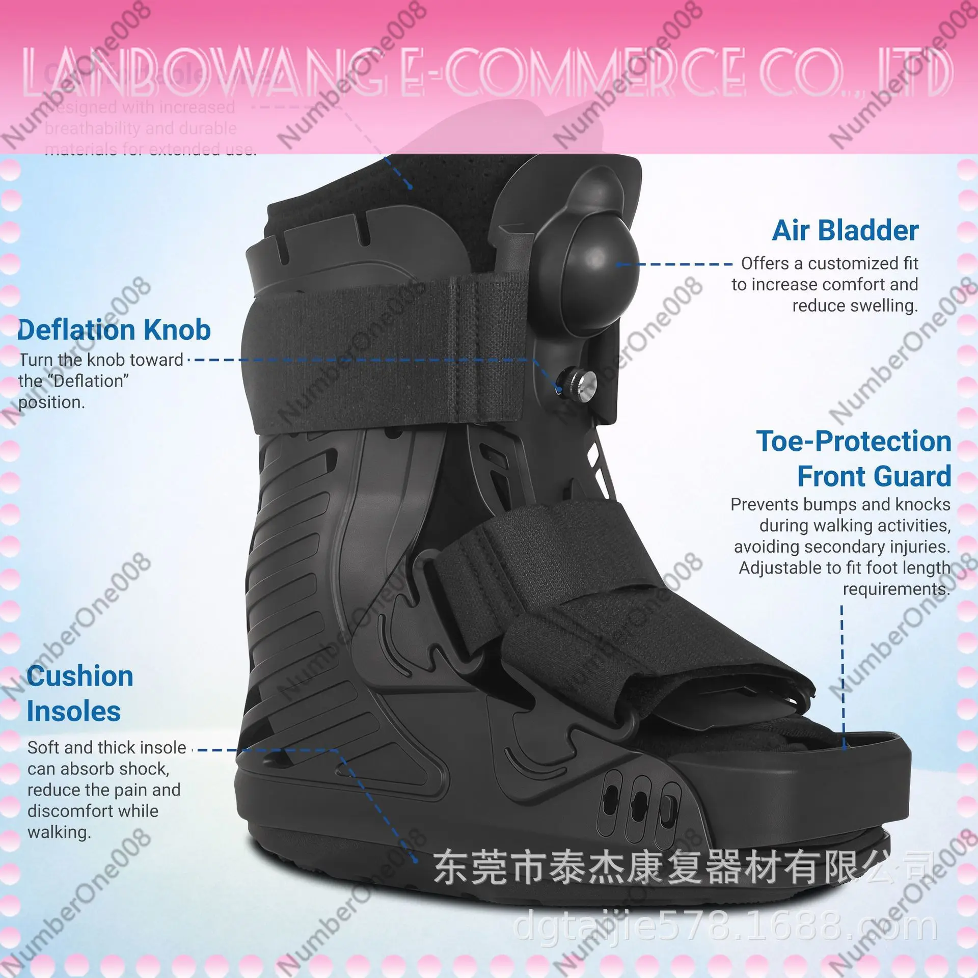 Ankle Fixation Brace Foot Metatarsal Post-op Orthosis Walking Boot Inflatable Achilles Boot