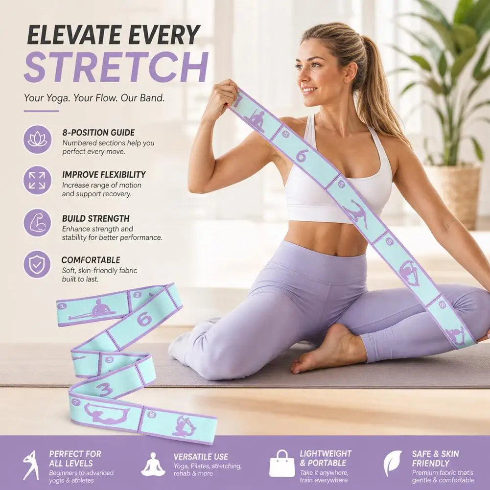 Resistance Band Yoga Auxiliary Stretching Belt Adult Latin Training Elastic Bands Beginner Pilates Dance Loop Fitness