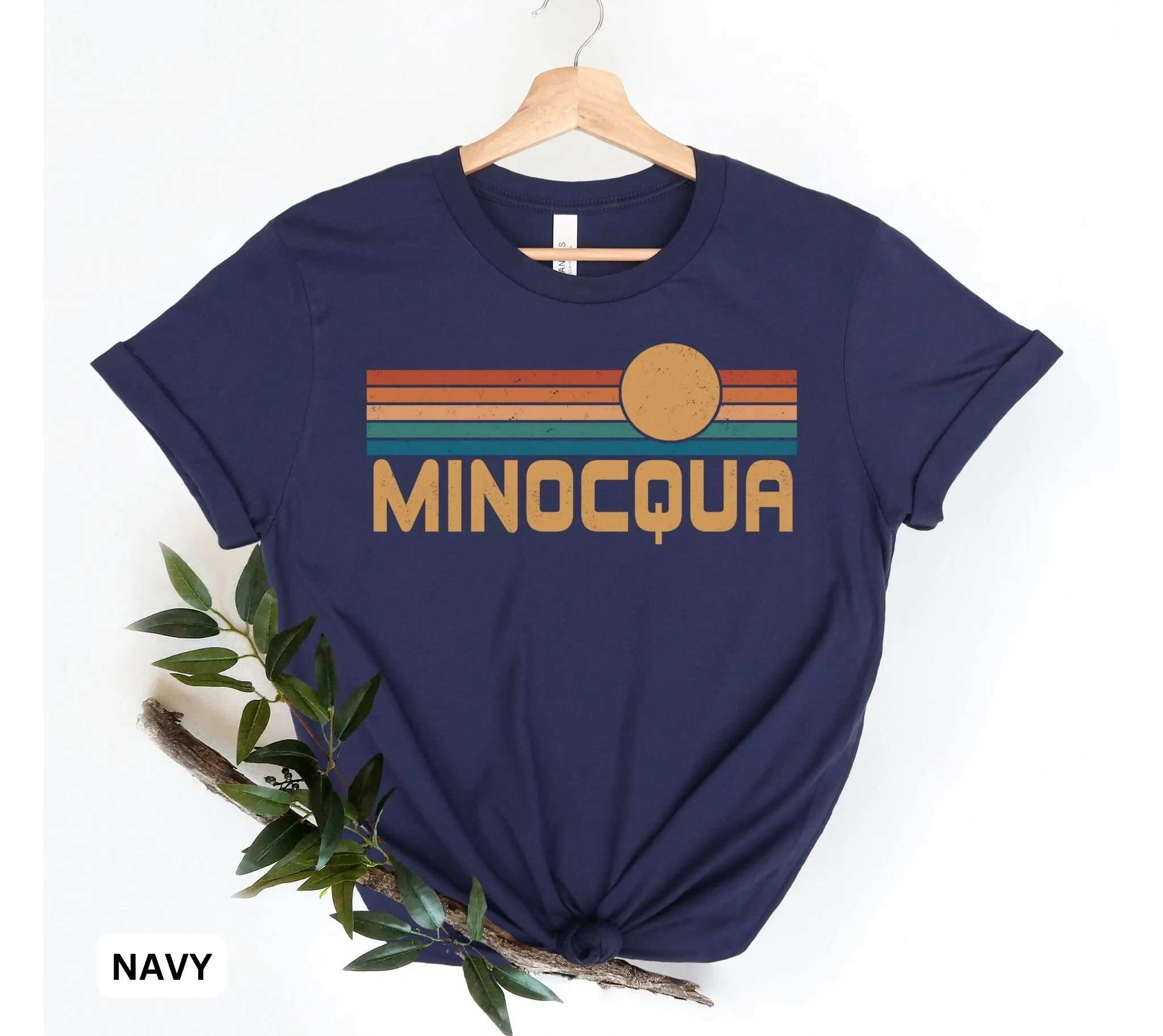 Minocqua T Shirt Wisconsin North Woods Camping Souvenir Road Trip Family Vacation Lake Life