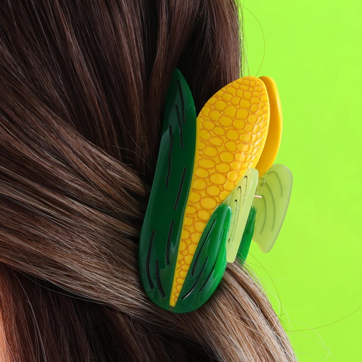 1 acetic acid personalized corn shaped hair claw clip for women's hair clip