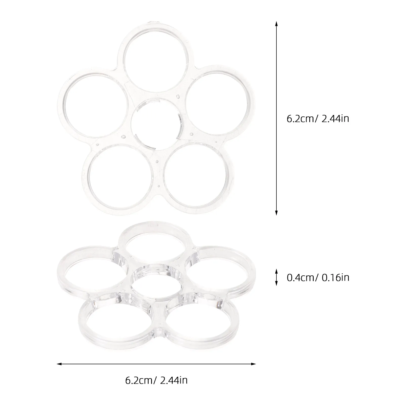 4Pcs Flower Stem Keeper Clear Plastic 6-Hole Flower Grid Holder for Vase Floral Arrangement Wedding Bouquet Supplies Organizer