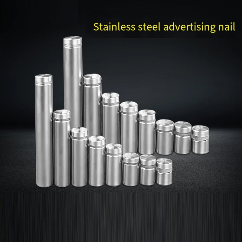 1Pcs Stainless Steel Glass Fasteners Acrylic Advertisement Standoffs Pin Nails 12/16/19/25/40mm Billboard Fixing Screws Hardware
