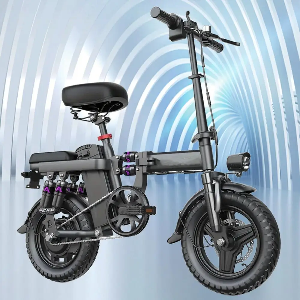 

Folding Electric Motorcycles Bike For Adults 500W Peak Motor Electric Bicycle With 14" Tire 48V 20AH/15AH/10Ah Removable Battery