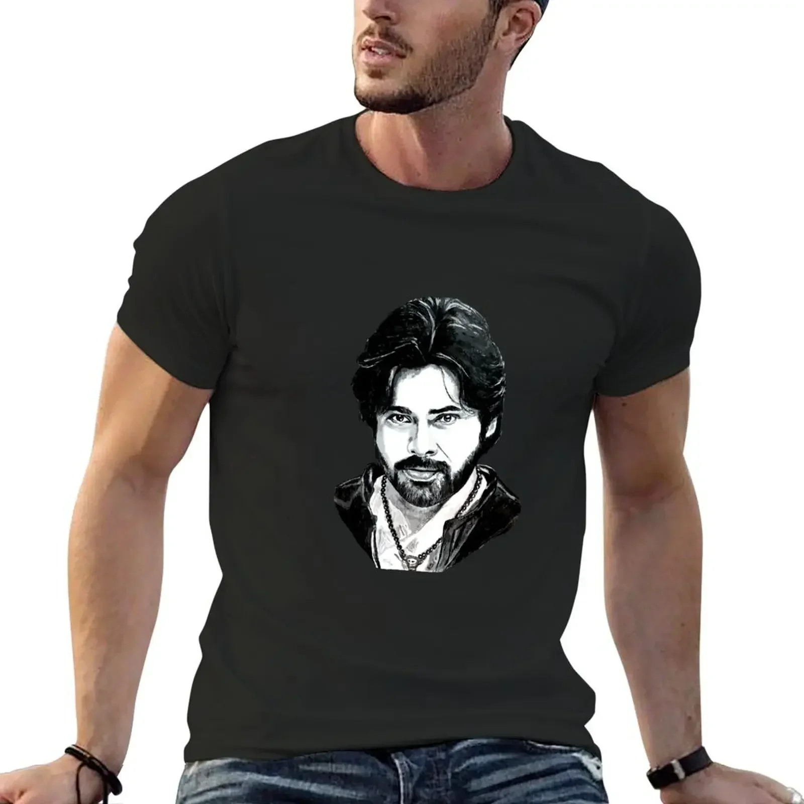 Pawan Kalyan Vector Art T-Shirt tees sweat plus size tops mens workout shirts