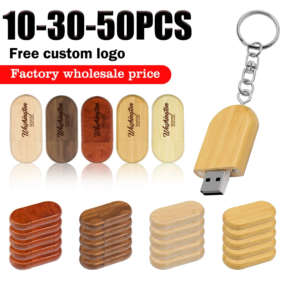 

10/30/50 PCS / LOT USB 2.0 Pendrive 4GB 8GB 16GB 32GB 64GB 128GB Free Logo Wooden USB Flash Drive Wholesale Memory Stick Gifts