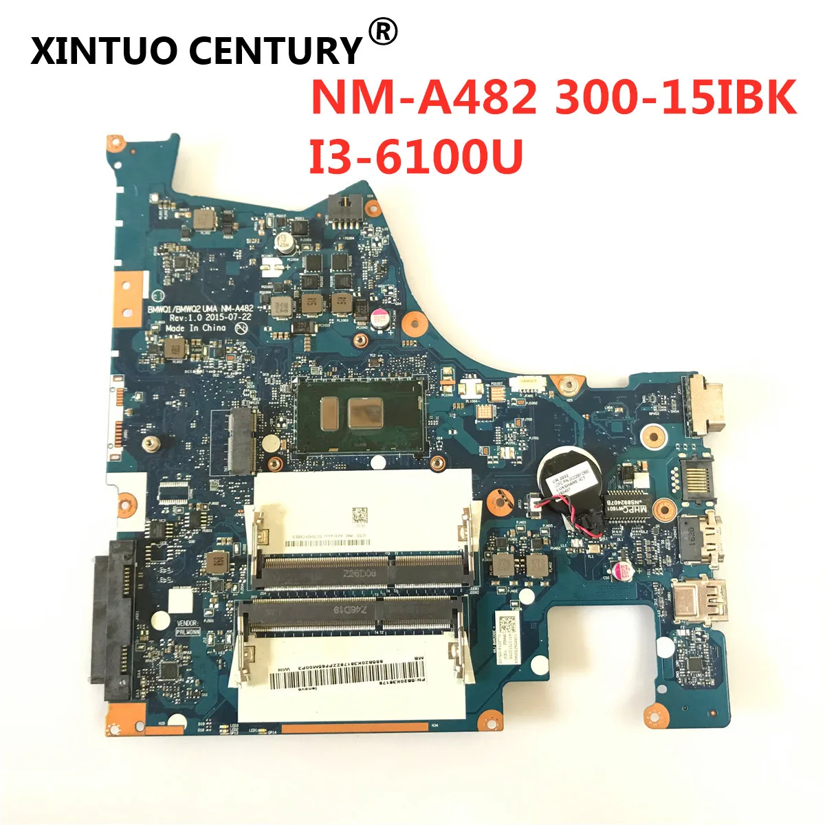 NM-A482 original mainboard for Lenovo 300-15ISK with I3-6100U   Laptop motherboard