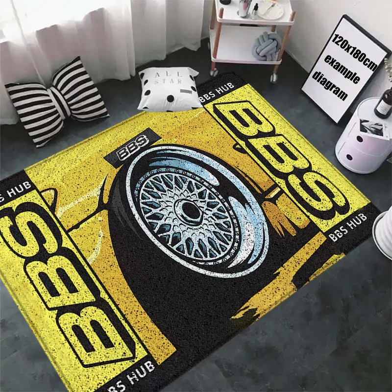 Doormats BBS Automative Components Wheel Hub Carpets Bedroom Mat Kitchen Floor Carpets Living Room Decor Bathmats Car Boot Rugs