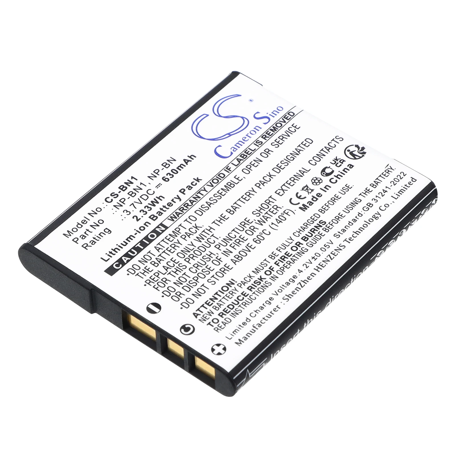 Li-ion Camera Battery for Sony, 3.7v, 630mAh, Compatible Models:Cyber-shot DSC-TX7, Cyber-shot DSC-TX7/R