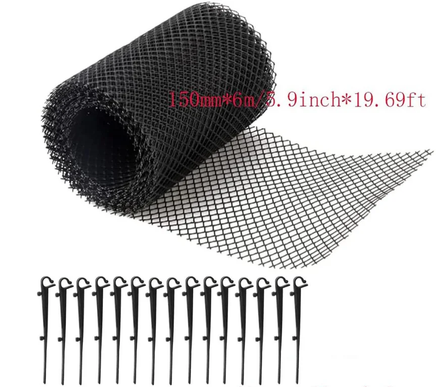 15cm×6m Anti Clogging Mesh Cover with Stakes Stops Leaves Balcony Easy Install Flexible Drain Reduce Overflow Cleaning Tool