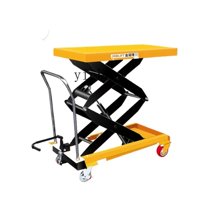 

manual hydraulic lifting platform car, flat electric mobile workbench, hand push scissor lift
