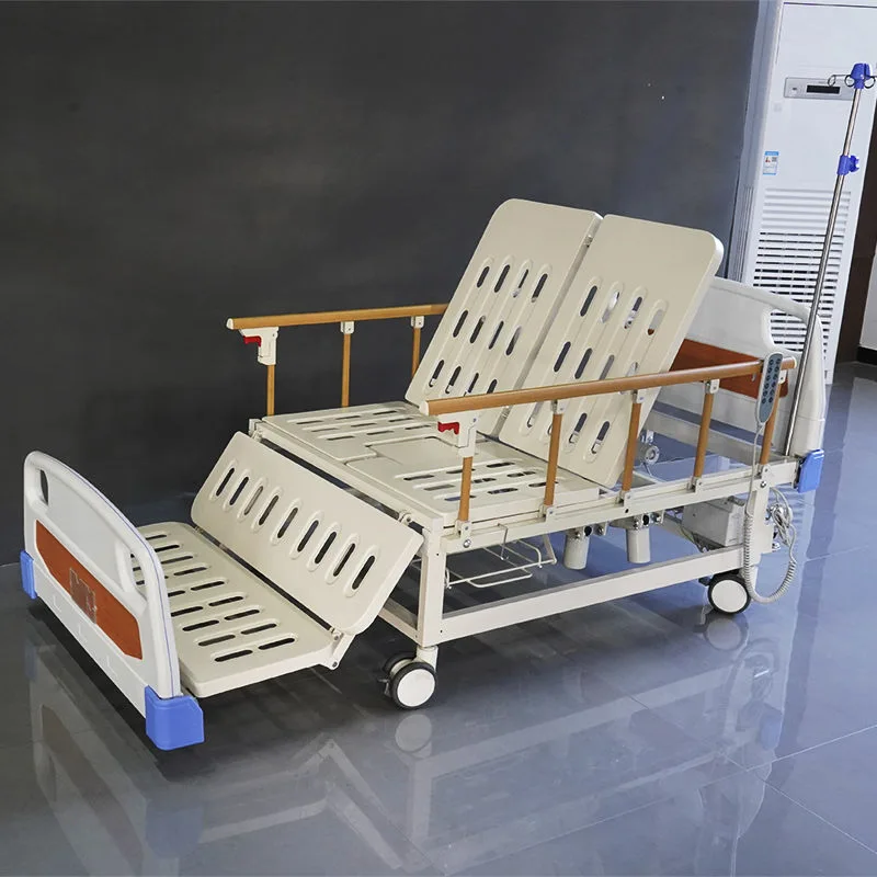 سرير مستشفى لكبار السن مع مرحاض متعدد الوظائف، سرير طبي من الفولاذ عالي الكربون، للاستخدام المنزلي للمريض مع تواليت #5