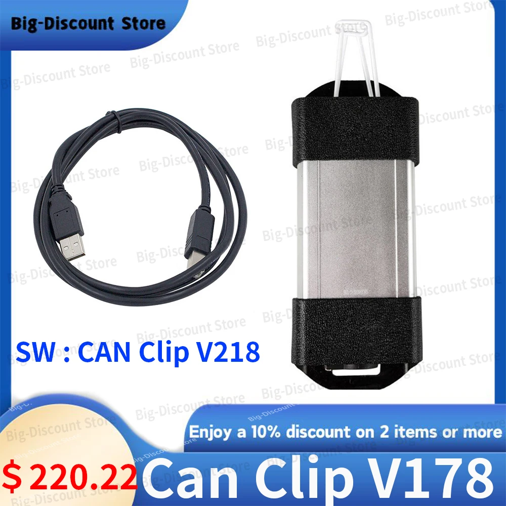 Newest V218 For Renault Can Clip VCI OBD2 Diagnostic Programmer Support Multi-Language Replace Can Clip AN2131QC From 1998-2017