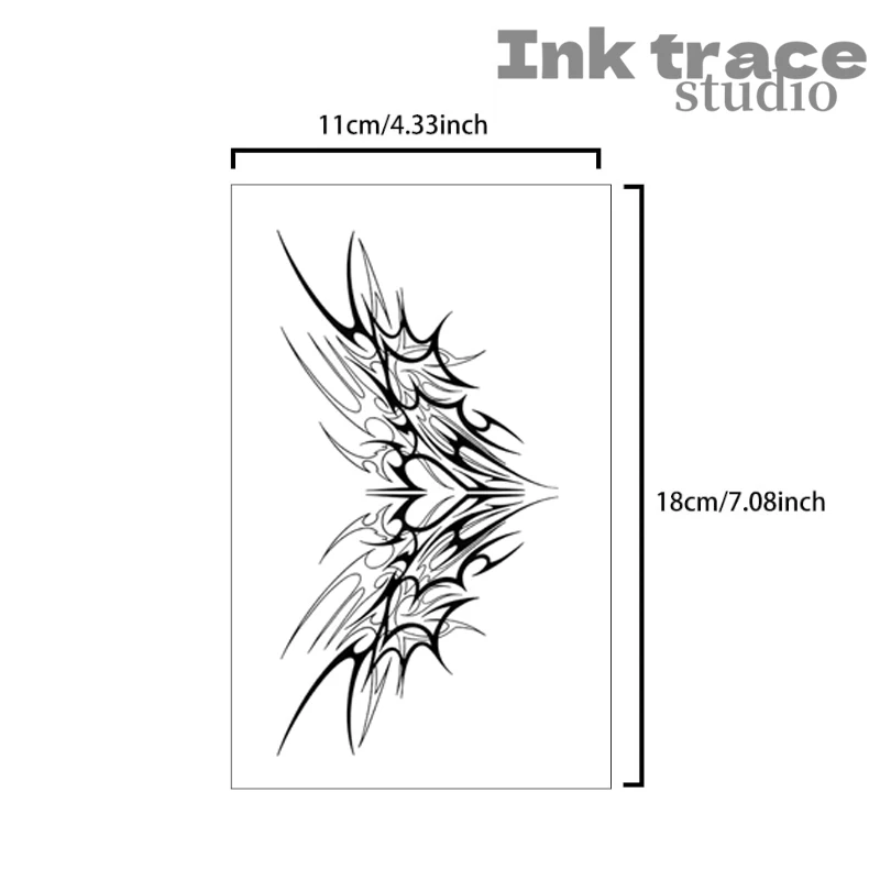 1/2PC Charming Tattoo Stickers Waterproof Lasting One To Two Weeks For Girls Belly Chest Back Waist Non-Reflective Thorn Cyan