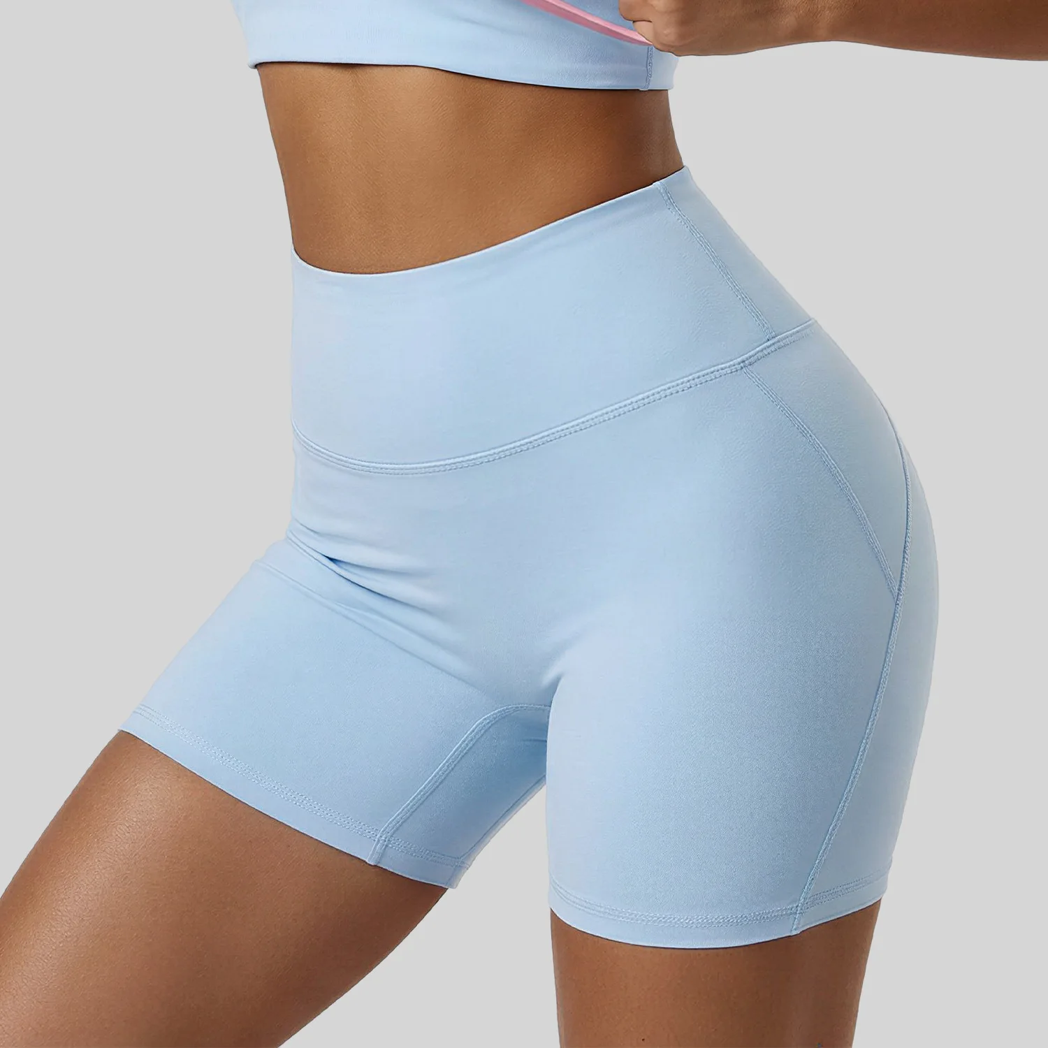 2026 Women's Sports Shorts, Invisible Back Pocket, Thin High-waisted Tummy Control And Hip-lifting Fitness Three-point Pants, Su