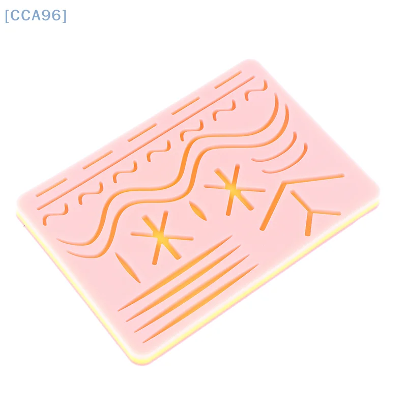 【CCA96】Medical Silicone Suture Practice Pad, Skin Suture Kit Training Model, Surgical Suture Pad, Human Traumatic Skin Model