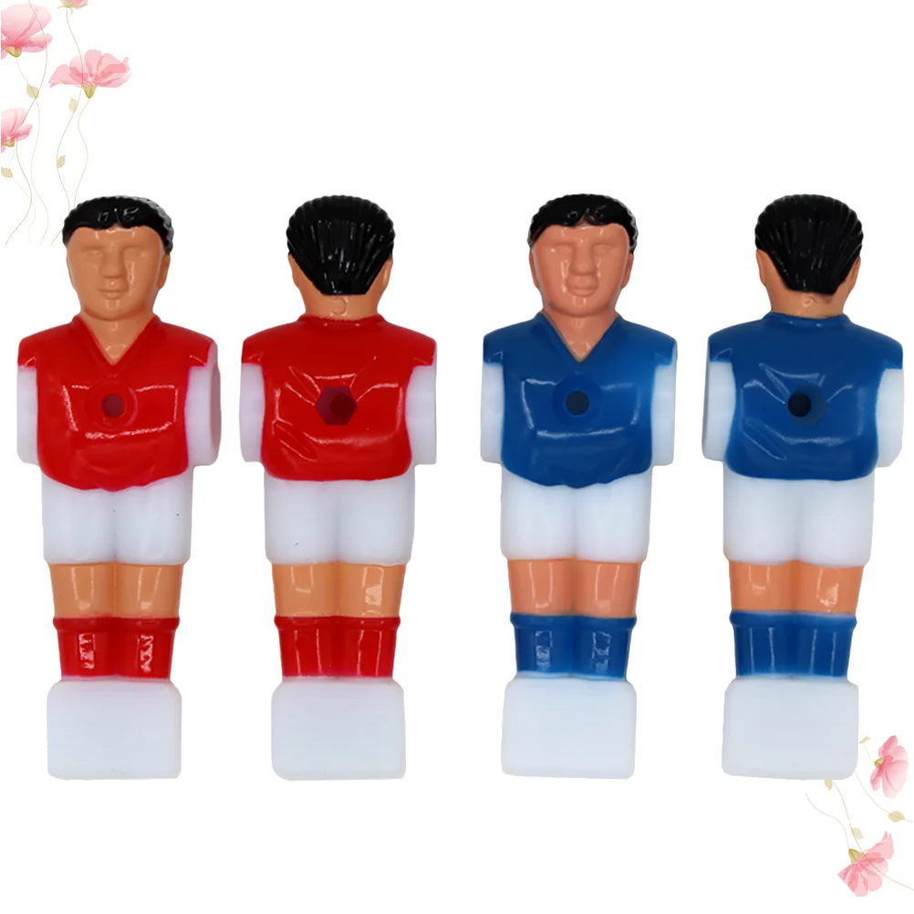 4 Pcs Tournament Style Soccer Player Mini Football Figures Red and Blue Foosball Puppet Table Accessories