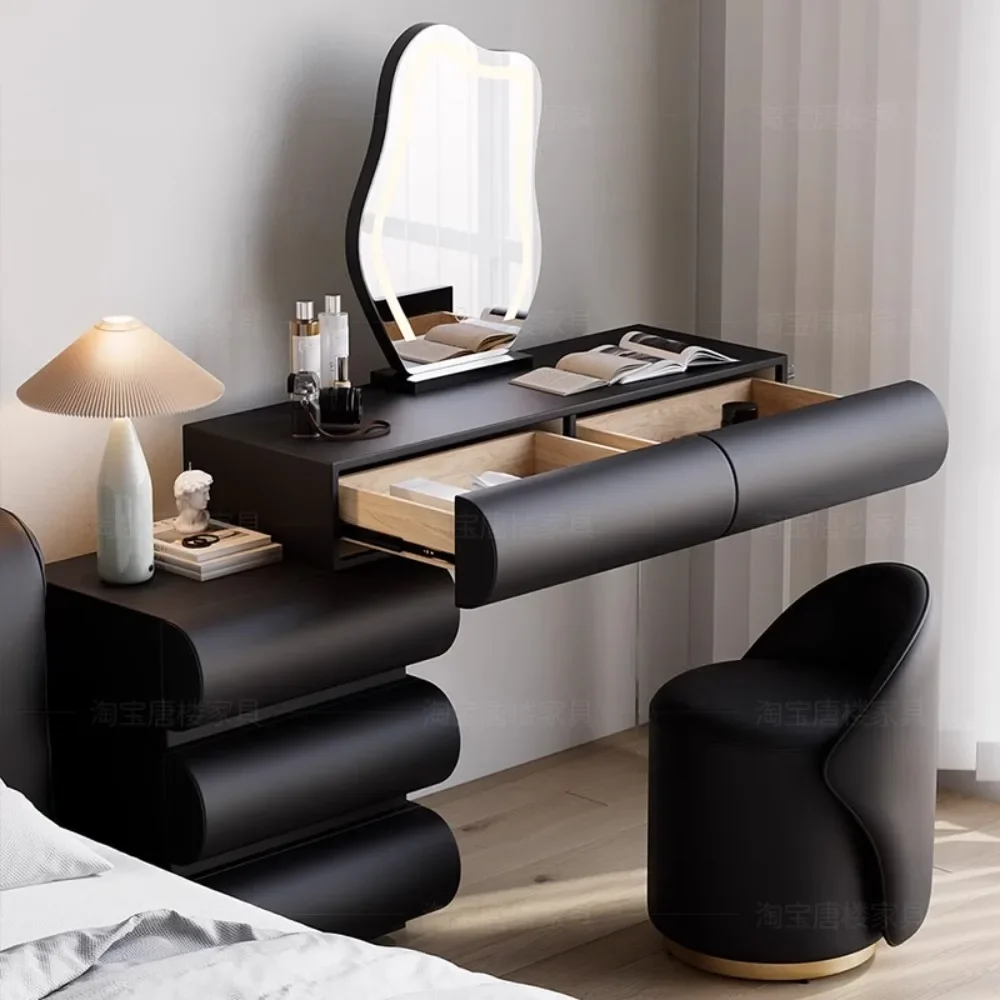 الحديثة للتمديد دولاب الزينة الفاخرة الأسود درج تخزين منضدة الزينة مرآة غرفة نوم Camas Y Muebles اكسسوارات المنزل #1