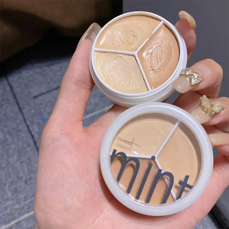 3 Kleur Concealer Palet Professionele Make-Up Gezicht Oogcontour Gezicht Spot Concealer Donkere Cirkel Corrigeren Gezicht Make-Up