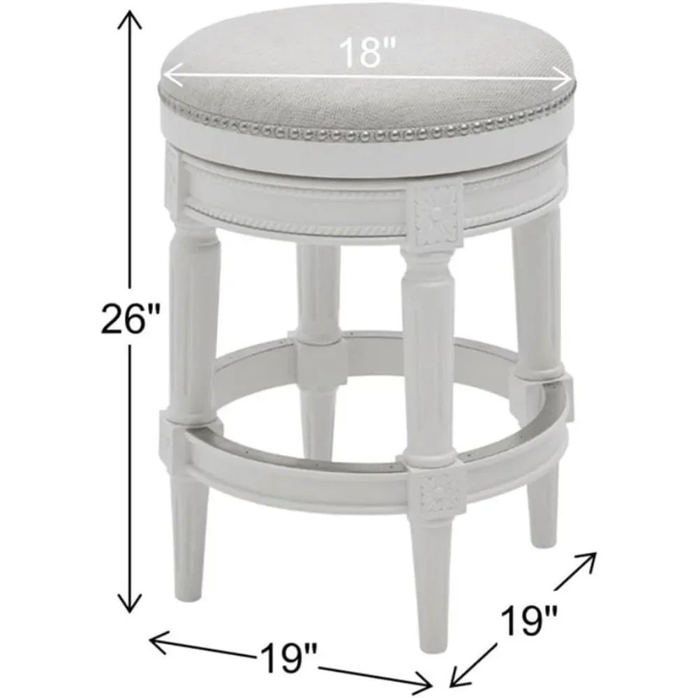 Chapman 26" Backless Counter Height Swivel Stool In White.