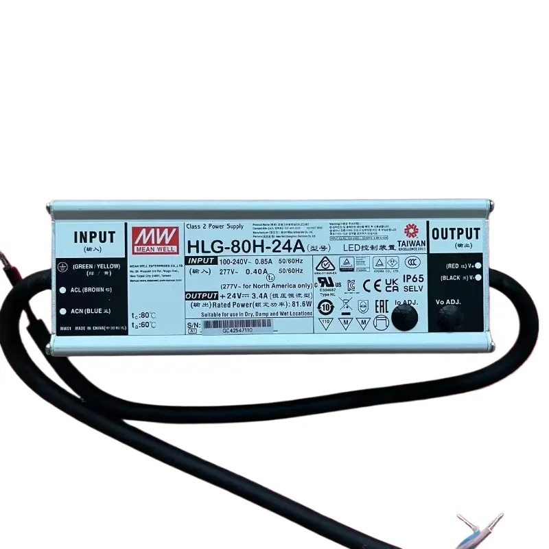 

MEAN WELL HLG-80H HLG-80H-12A HLG-80H-24A HLG-80H-30A HLG-80H-36A 80W Constant Voltage + Constant Current LED Driver