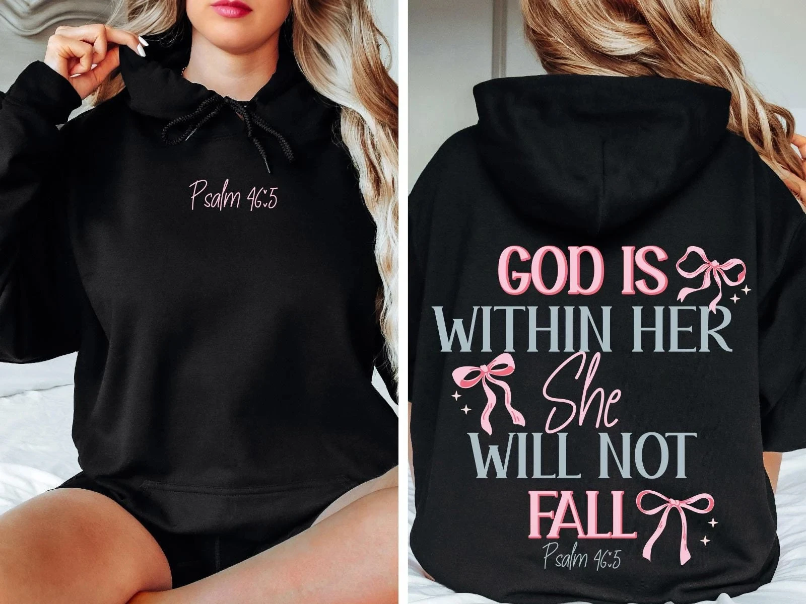 

God Is Within Her She Will Not Fall Hoodie Men's and Women's Long Sleeve Sweatshirt Pullover Y2k Tops Autumn and Winter Clothing