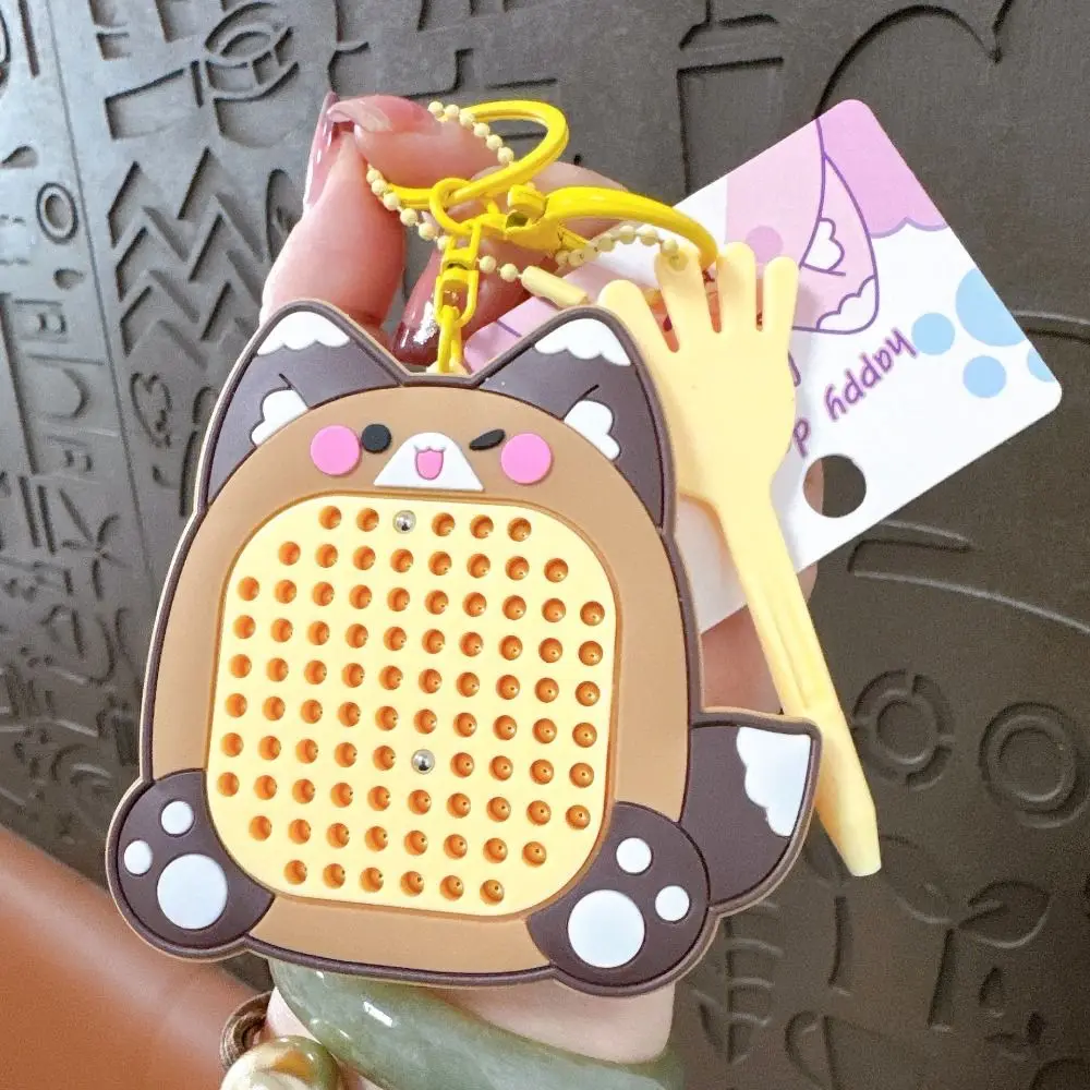 Funny Bear Keychain Panda with Steel Ball Drawing Board Pendant Backpack Hanging Ornament Kids Gifts