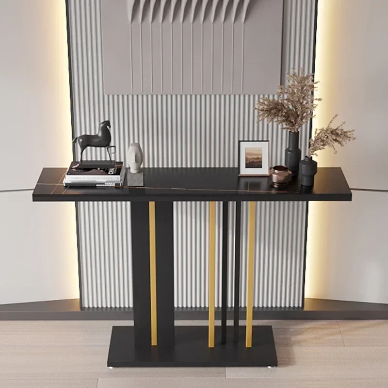 Mesa de porche italiana, gabinete de losa de roca de mármol, mesa de puerta de lujo ligera, mesa de pared larga, muebles para el hogar, decoración del pasillo del Hotel