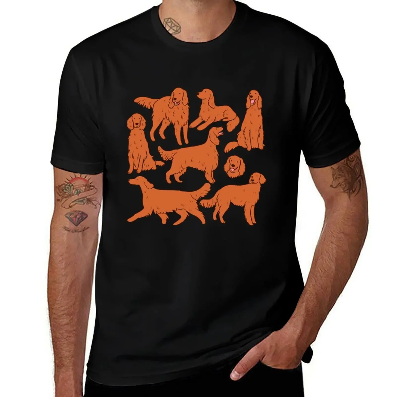 

Red Irish Setter dog illustration pattern T-Shirt cute tops plus sizes graphic tee shirt men clothings
