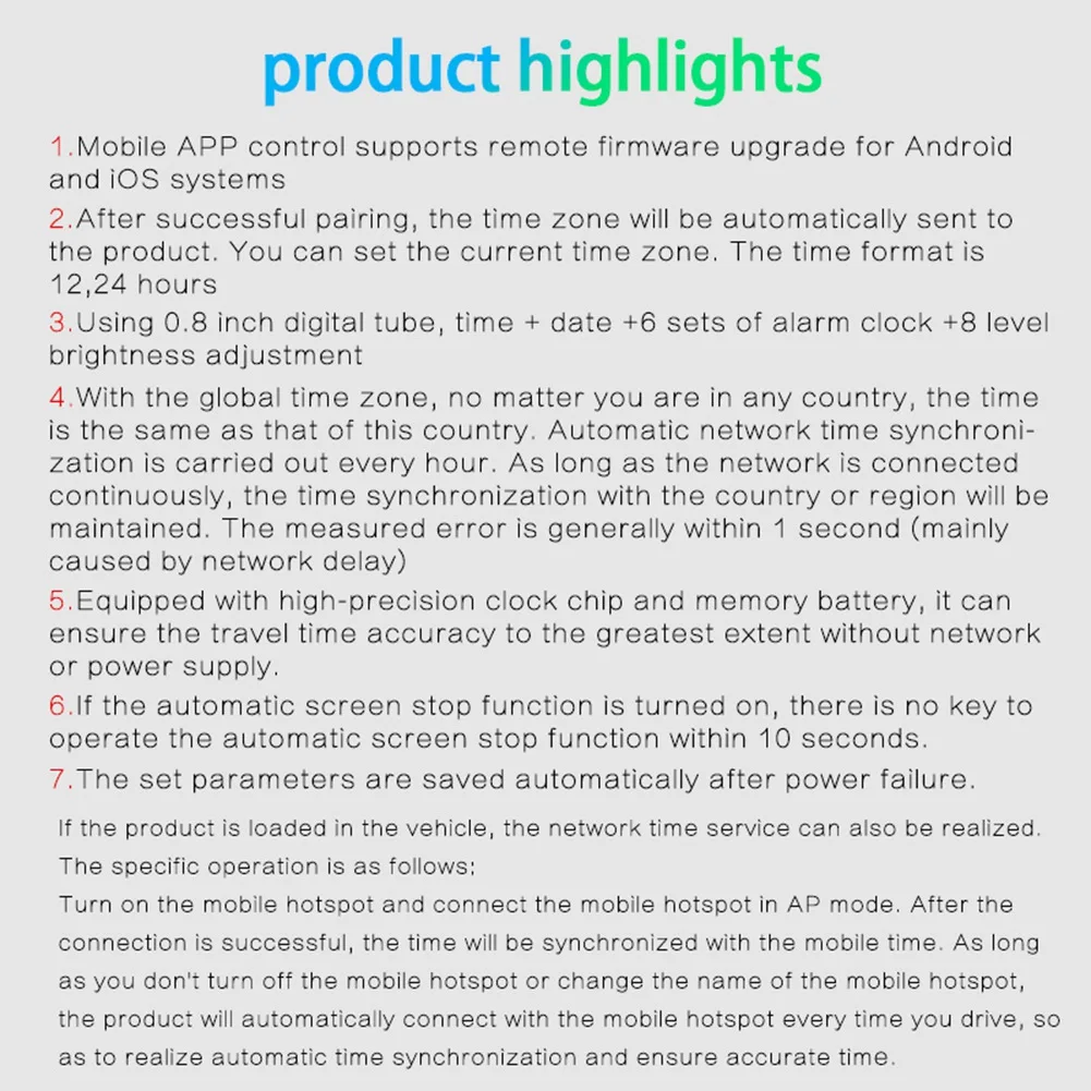 2025 New-Wifi Time Service Clock Module Automatic Clock DIY Digital Electronic Clock Wireless Network Time Service