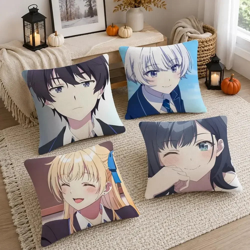 Anime Chitose Is in the Ramune Bottle Cushion Cover Soft Fluffy Short Plush  Pillow Casefor Sofa Bedroom Home Decor