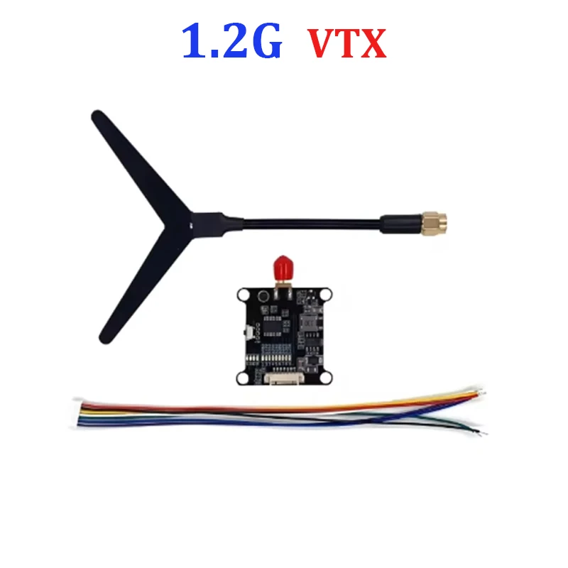 

FPV 1 Set 1.2/1.3GHz 0.1mW/25mW/200mW/800mW 9CH Transmitter VTX & Receiver VRX 1.6W with Cable for Racing Drones Quadcopter Colo