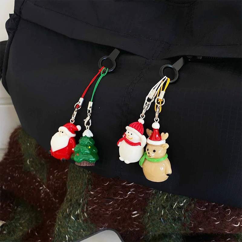 Christmas Phone Lanyard Cartoon Santa Claus Snowman Elk Xmas Tree Phone Chain Mobile Phone Strap Keyring Christmas Gifts