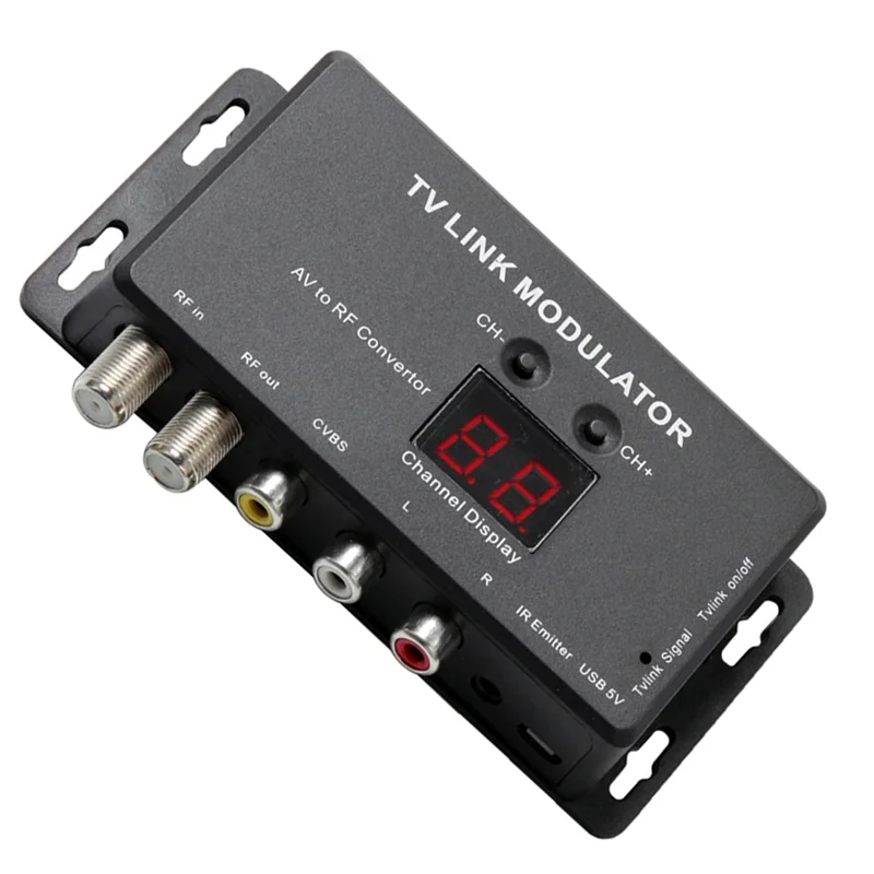 

BTLIFE-AV To RF Converter IR Extender UHF TV LINK Modulator With 21 Channel Display Support For PAL/NTSC