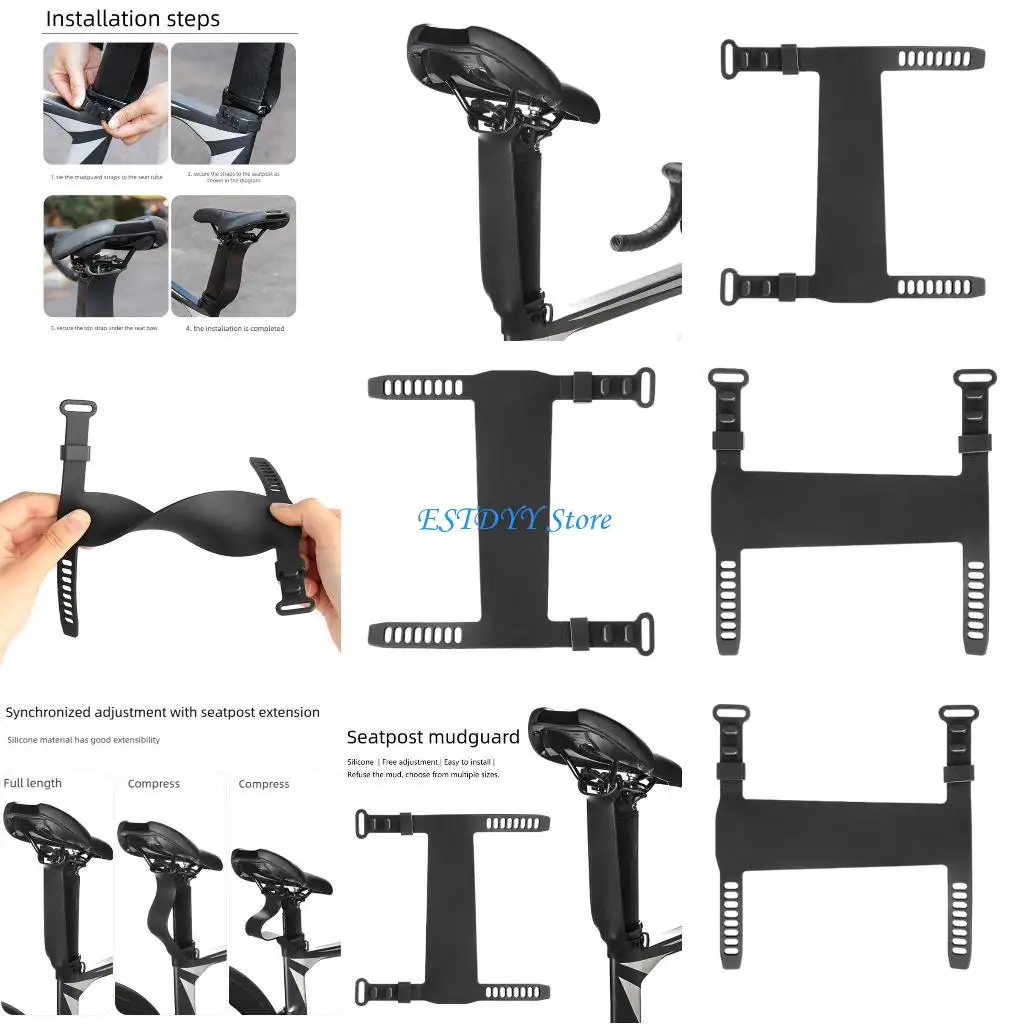 

G6DE Weatherproofed Bicycles Dropper Seatpost Mudguard Splashes Guard Easyly Installation Light weight Design