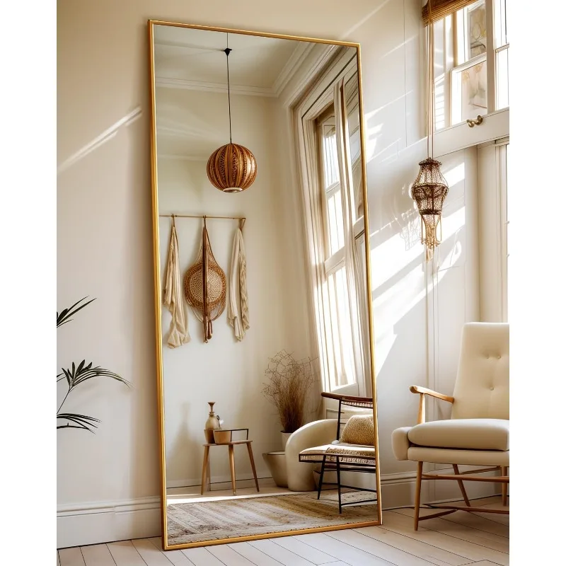 

Full Length Mirror, 64"x21" Nano Glass Floor Mirror, Standing Rectangle Floor Mirrors Body Dressing Wall-Mounted Mirror