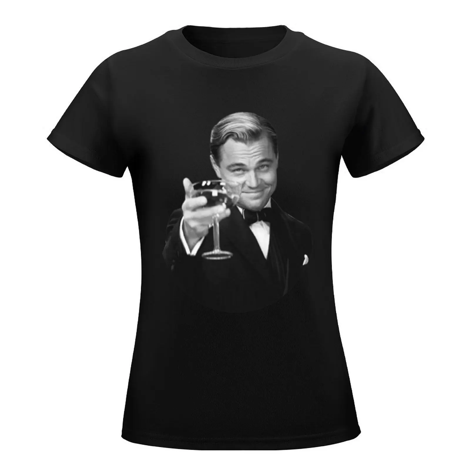 The Great Gatsby Jay Gatsby Leonardo DiCaprio meme bw T-Shirt shirts graphic tees t-shirts for Women loose fit