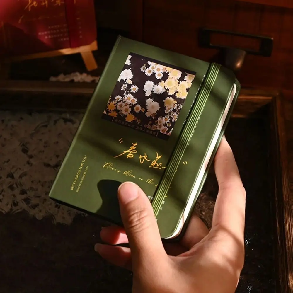 Loose-Leaf Pocket Notebook, Capa Dura, Mini Diário Book, Scrapbook, Papelaria Escolar, Retro Handbook, Mão Conta Notepad