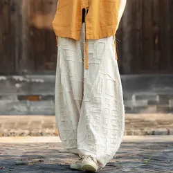 High Quality Cotton Linen Casual Pants Women New Arrival 2024 Autumn Vintage Style Solid Color Loose Female Harem Pants M055