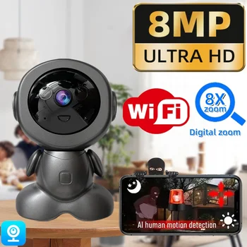 8MP Robot PTZ Wifi Surveillance Camera Home Security Protection CCTV Auto Night Vision Indoor Wireless Smart Baby Monitor 8MP Robot PTZ Wifi Surveillance Camera Home Security Protection CCTV Auto Night Vision Indoor Wireless Smart Baby Monitor