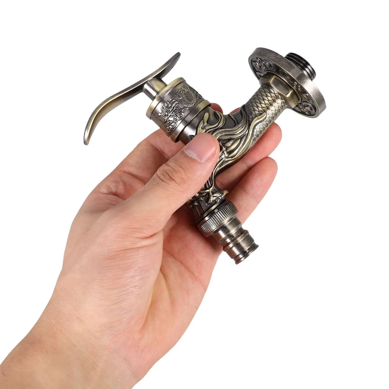 

Wall Mounted Vintage Dragon Design Faucet Single Lever for Sink Washing Machine Garden Tap Bathtub Faucet