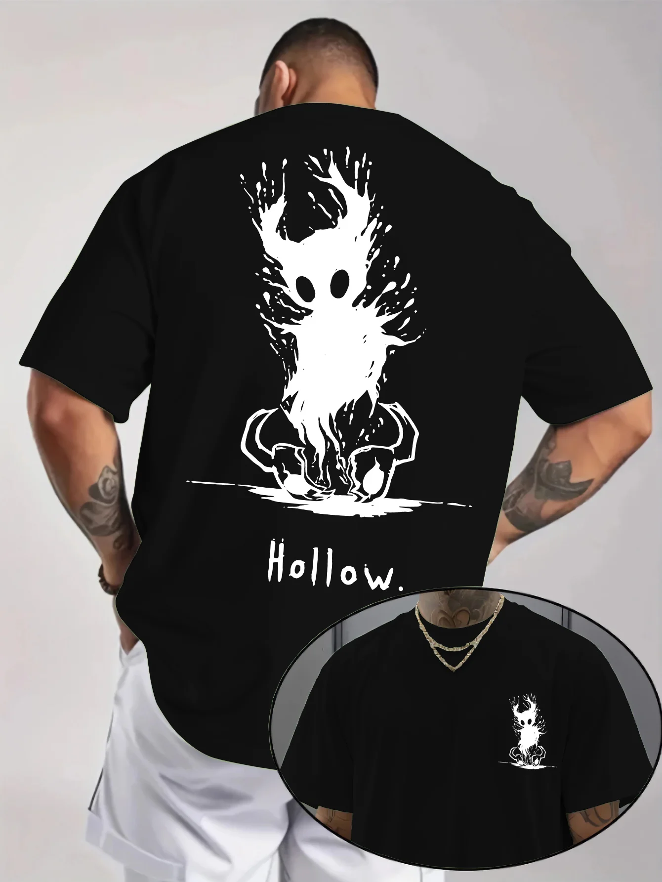 High-quality Men's Summer New Heavyweight Pure Cotton T-shirt Short Sleeve Niche Design Printed Trendy Bran t shirts