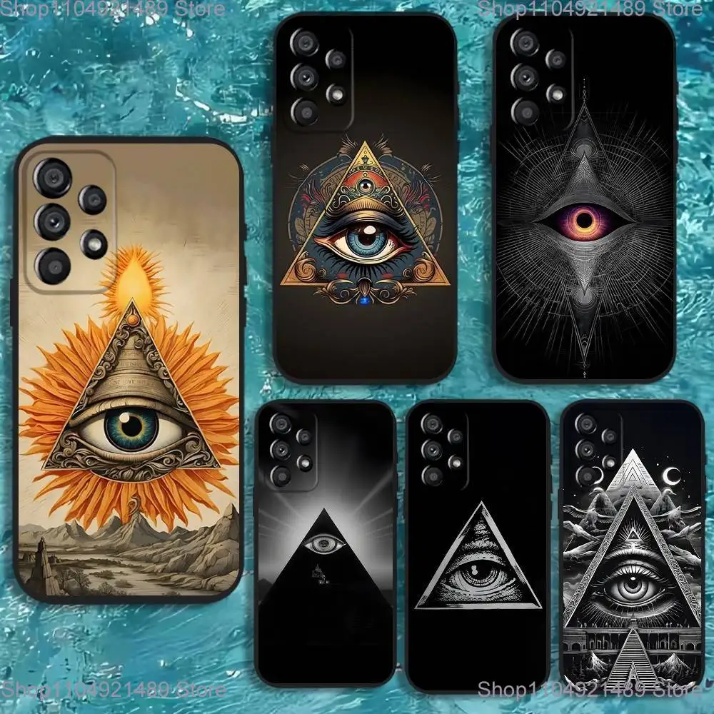 

Illuminati Eye Occult Pyramid Phone Case For Samsung Galaxy A20,A21s,A22,A31,A32,A52,A53,A72,73,A80 Soft Black Cover