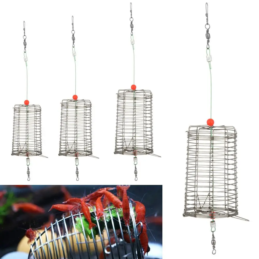 Stainless Steel Trap Basket Fishing Tackle Aquarium Bait Feeder Food Feeding Fishing Bait Cage Fishing Lure Trap