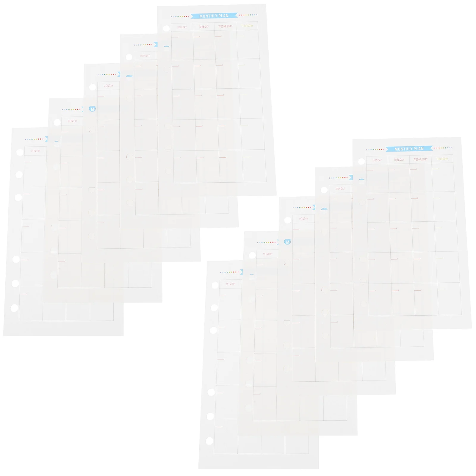 عبوات ورق A6 ذات 6 فتحات مقاس 17 × 9.7 × 1.4 سم ناعمة لمجلة مخطط دفتر الملاحظات منظم السفر أوراق إعادة تعبئة الموثق #3
