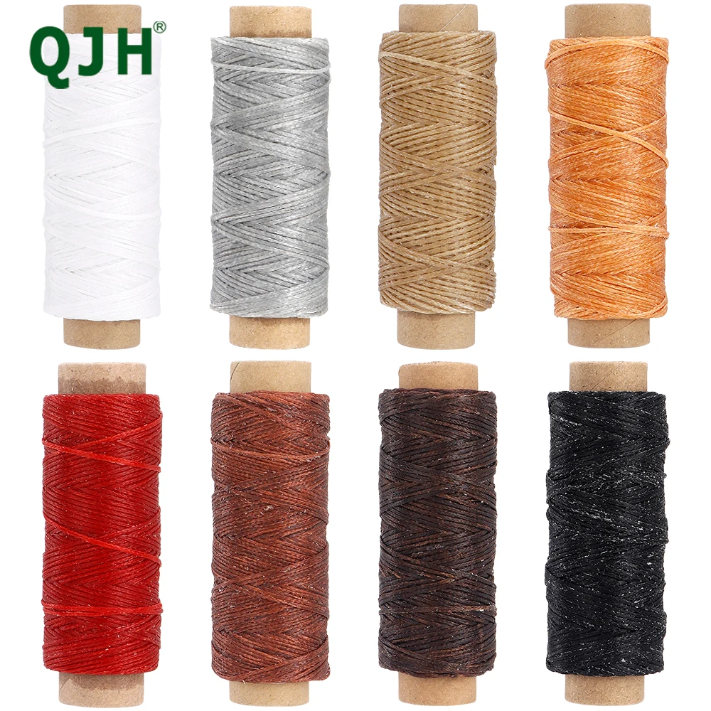 8 Stück 54 Yards mehrere Farben Leder Nähen gewachster Faden – langes Nähgarn für Lederhandwerk DIY/Buchbinden/Schuhreparatur
