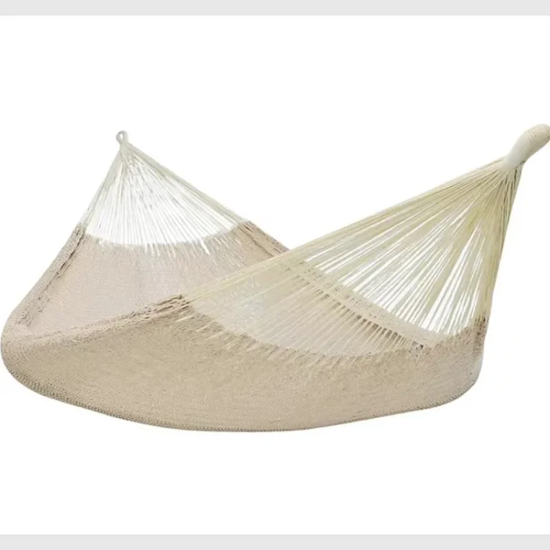 Mesh double cotton rope hammock, beach beach famous hotel indoor and outdoor photography